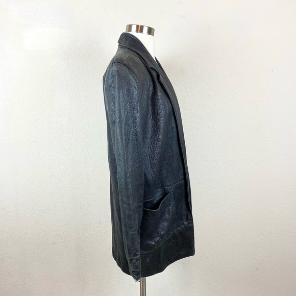 Vintage Black Leather Coat - Picture 4 of 7